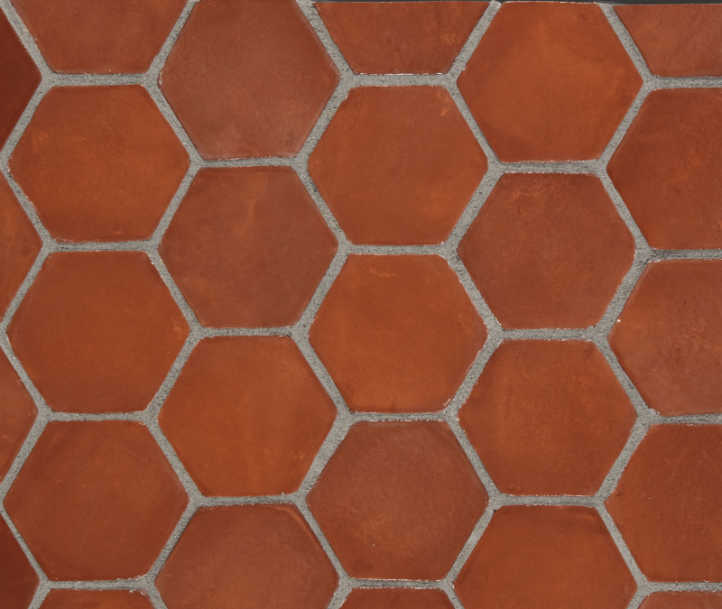 ORANGE-GLAZED-HEXAGON-FLOOR-TILE
